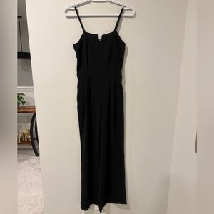 Monteau Black Sleeveless Smocked Wide Leg Jumpsuit NWT!